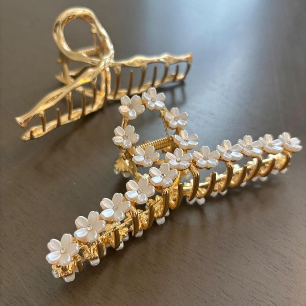 Unbranded Women's Gold and White Hair-accessories